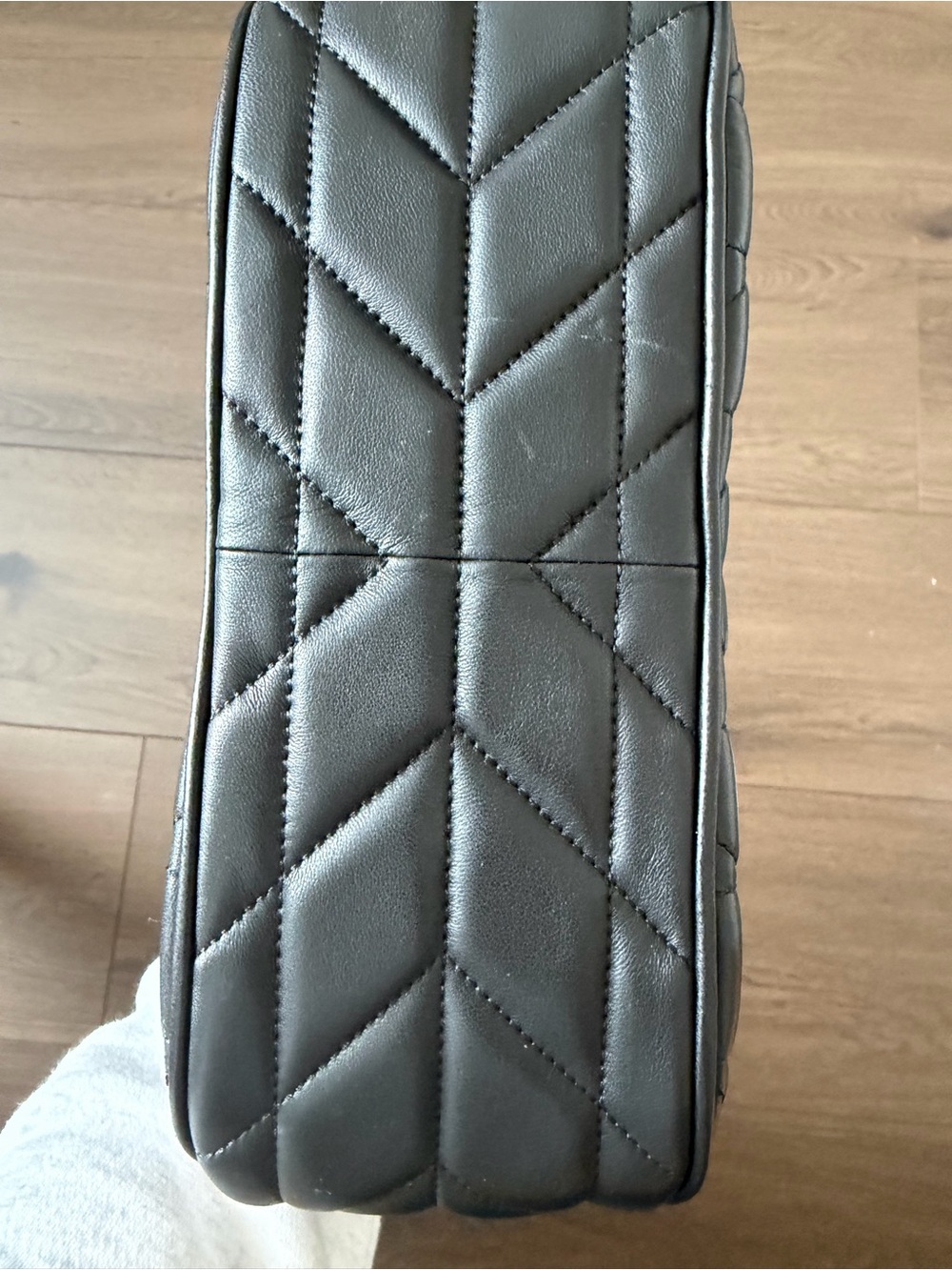 Karl Lagerfeld Paris Quilted Black Leather Top-Handle Shoulder Bag - Picture 6 of 8